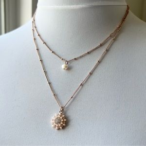 Lauren Conrad Rose Gold Metal Layered Necklace